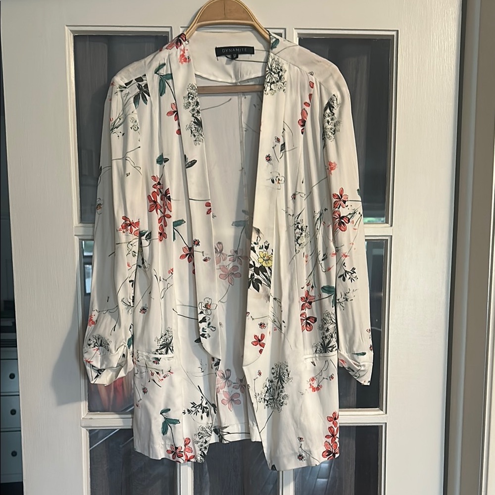 Dynamite Floral Blazer - White and Red